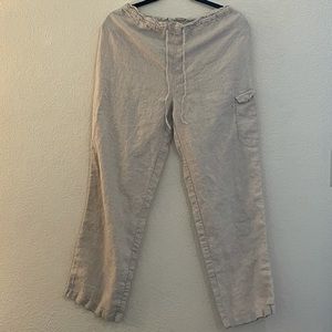 St. John's Bay Lightweight Drawstring Linen Pants in Beige